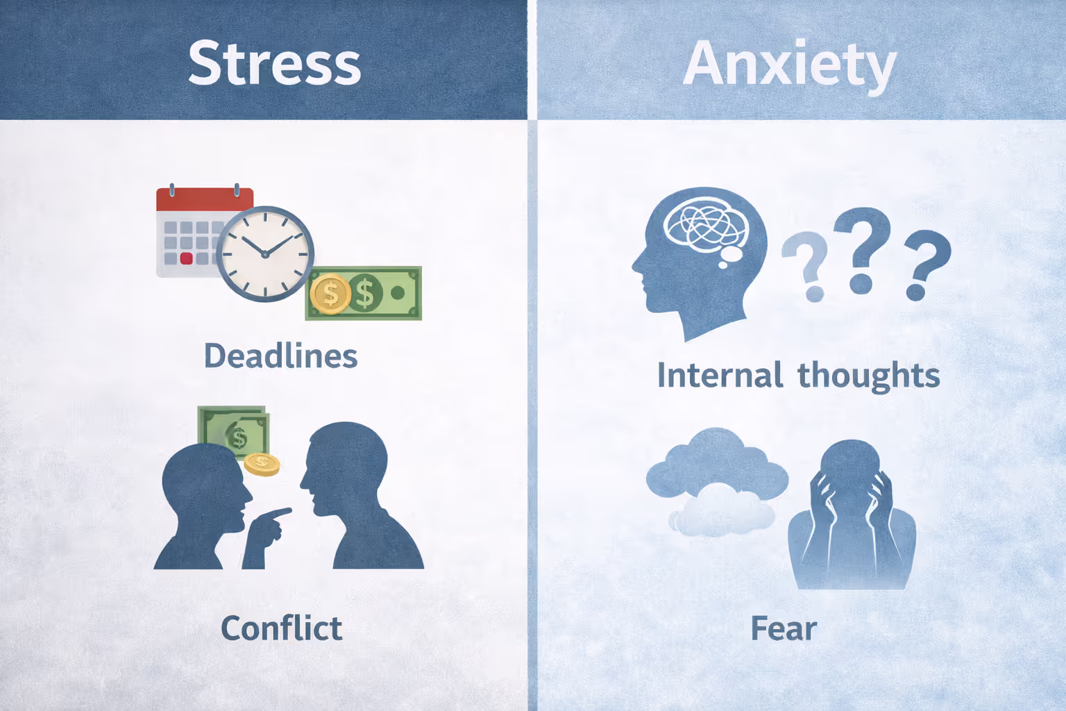 The difference between stress and anxiety