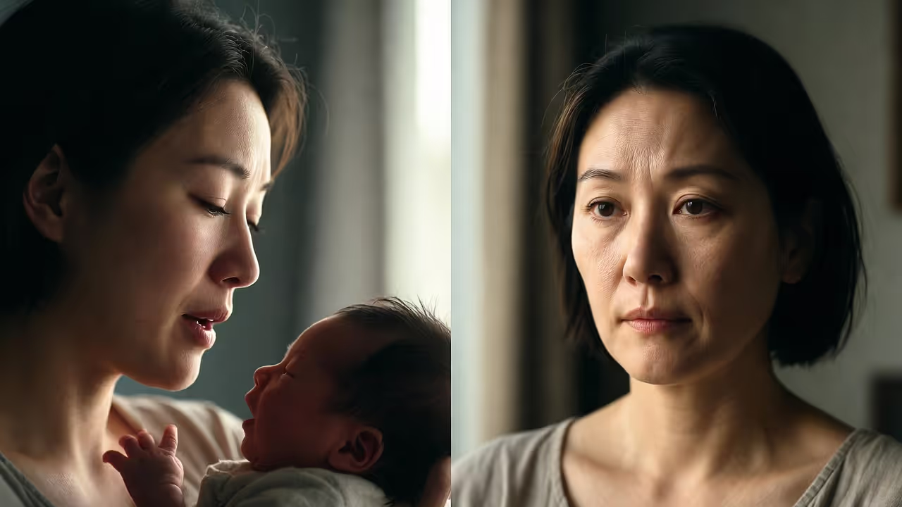 Visual comparison of baby blues versus postpartum depression