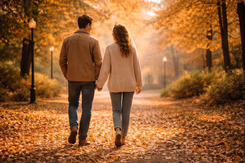 Walking side by side, no need to rush