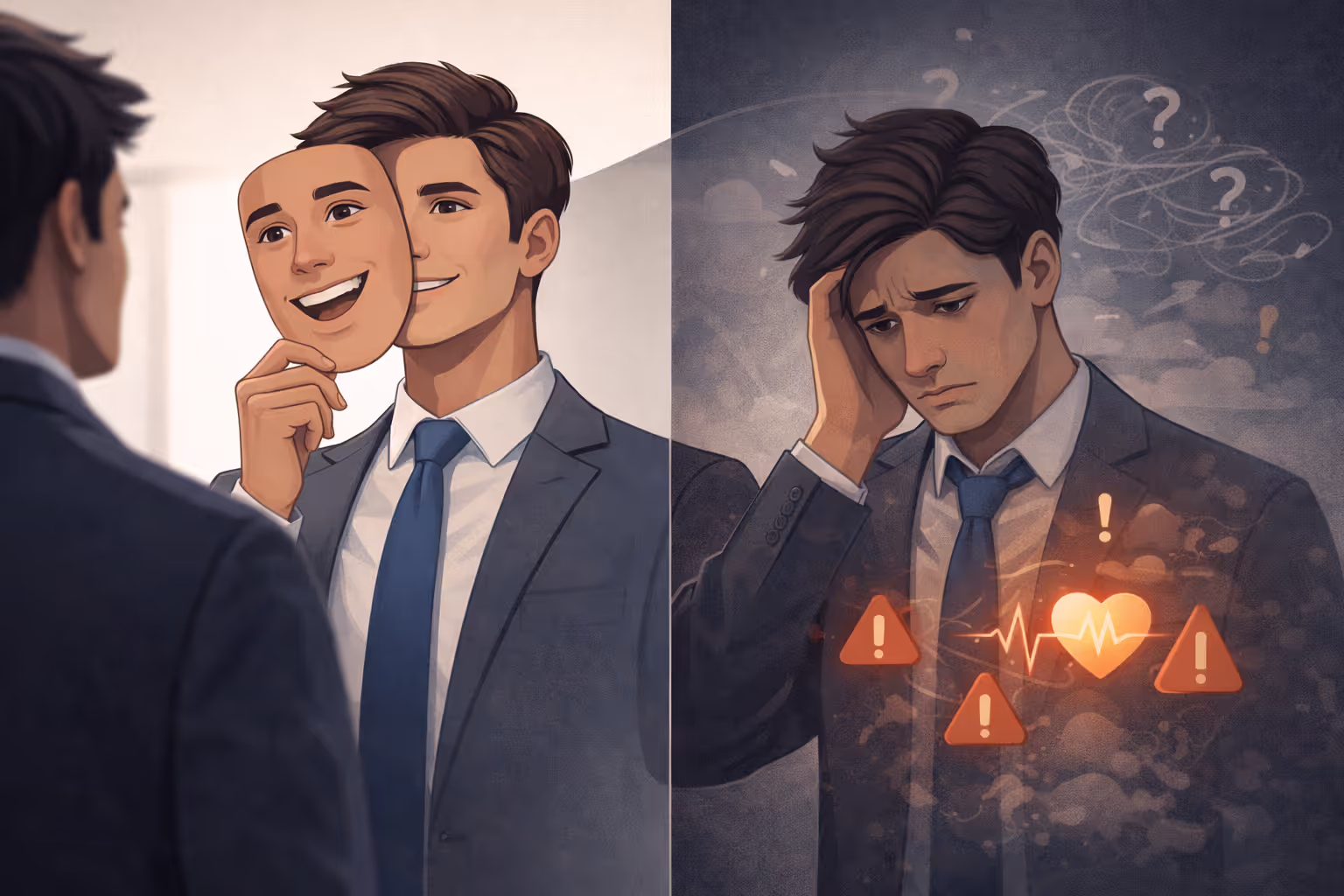 Masking anxiety behind outward prosperity