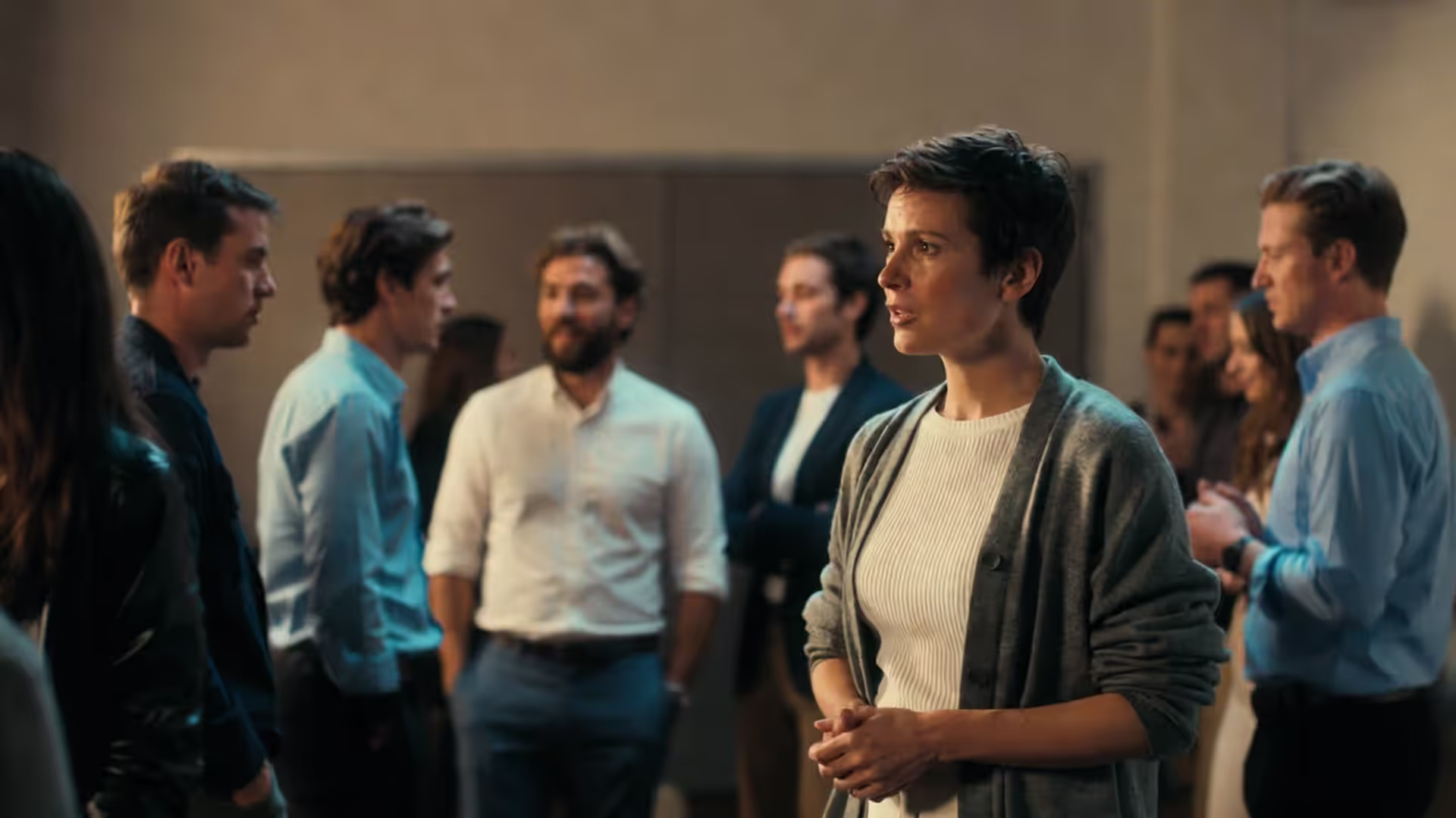 Socially awkward person feeling out of place in a group