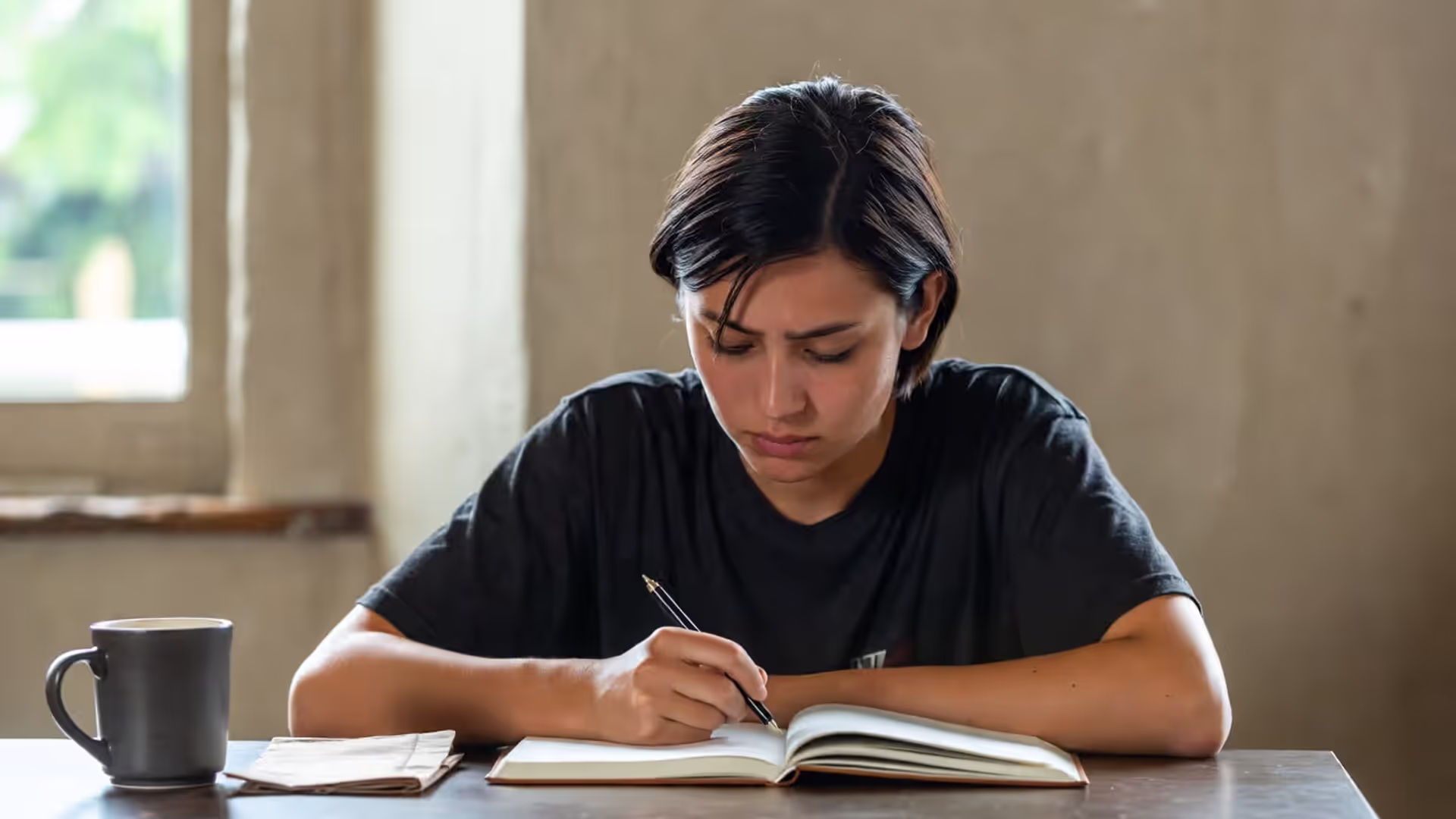 Emotional healing concept with person journaling and processing feelings